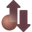 Abstract icon with upward and downward arrows, symbolising market fluctuations and premium spreading over time.